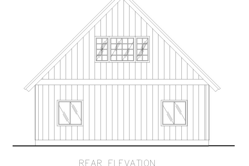 House Design - Exterior - Rear Elevation for Traditional House Plan #117-250, 0 bath