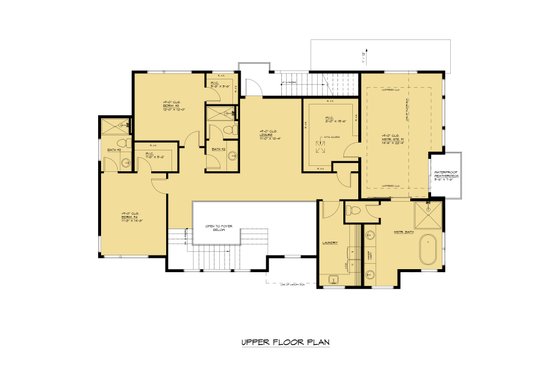 Floor Plan - Upper Floor for Contemporary House Plan #1066-268 - 5 bed, 5.5 bath