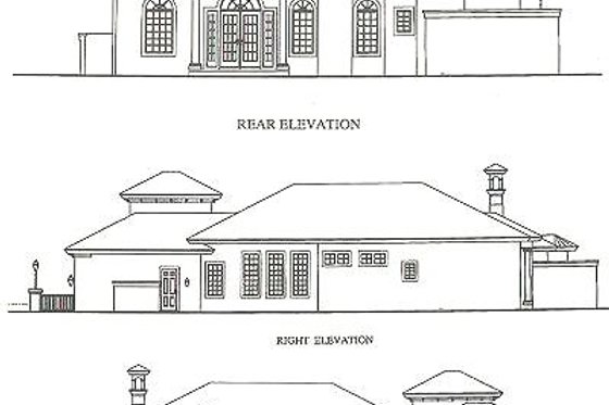 Exterior - Rear Elevation for Colonial House Plan #115-170 - 2 bed, 3 bath