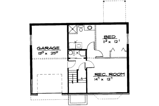 Floor Plan - Lower Floor for Traditional House Plan #308-242 - 3 bed, 2 bath