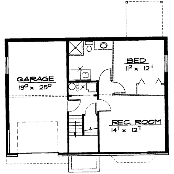 Floor Plan - Lower Floor for Traditional House Plan #308-242 - 3 bed, 2 bath