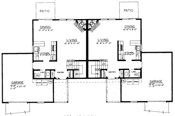 Floor Plan - Main Floor for Traditional House Plan #303-195 - 2 bed, 1.5 bath
