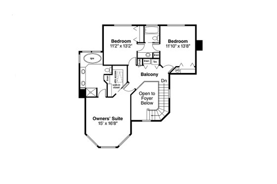 Floor Plan - Upper Floor for Farmhouse House Plan #124-113 - 3 bed, 2.5 bath
