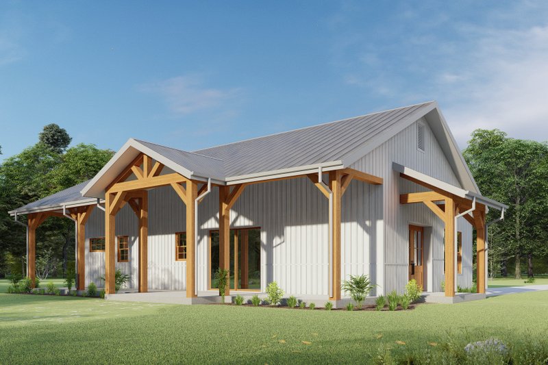 Dream House Plan - Exterior - Other Elevation for Barndominium House Plan #1092-26 - 1 bed, 1.5 bath