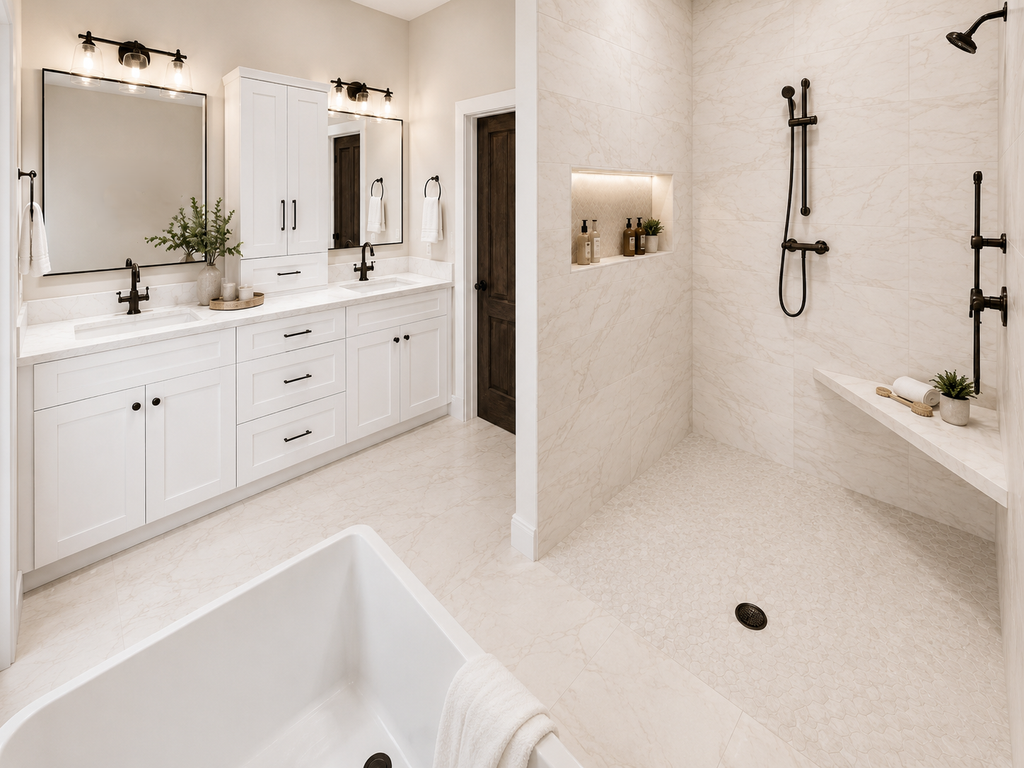 Interior - Master Bathroom 2 for Farmhouse House Plan #44-316 - 4 bed, 3 bath
