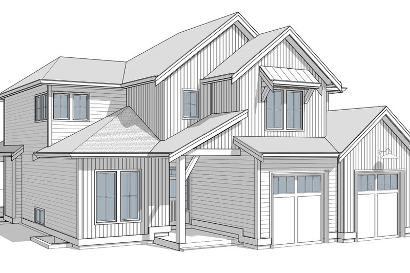 Home Plan - Exterior - Front Elevation 3 for Farmhouse House Plan #1114-95 - 4 bed, 2.5 bath