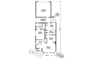 Floor Plan - Main Floor for Traditional House Plan #50-224 - 3 bed, 2.5 bath