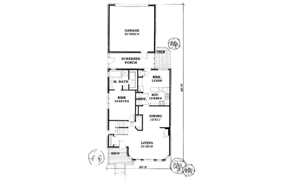 Floor Plan - Main Floor for Traditional House Plan #50-224 - 3 bed, 2.5 bath