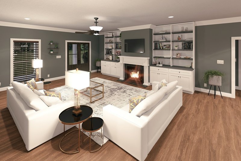 House Design - Interior - Family Room for Farmhouse House Plan #44-278 - 5 bed, 3 bath