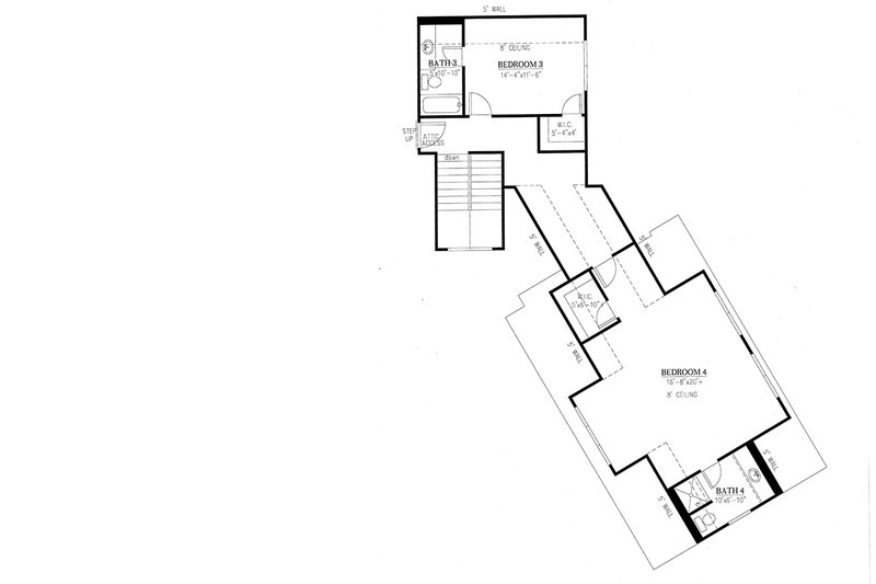 Dream House Plan - Floor Plan - Upper Floor for Craftsman House Plan #437-85 - 4 bed, 4.5 bath