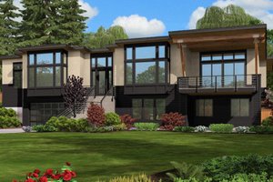 Exterior - Rear Elevation for Contemporary House Plan #132-226 - 4 bed, 3 bath