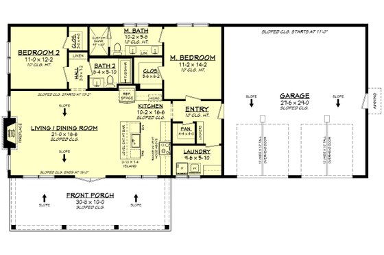 Floor Plan - Main Floor for Barndominium House Plan #430-394 - 2 bed, 2 bath