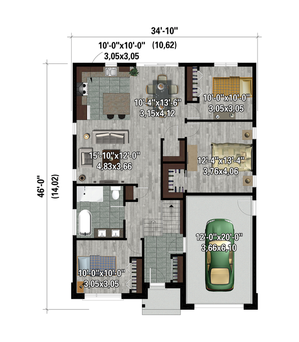 House Plan Design - Contemporary Floor Plan - Main Floor Plan #25-4878