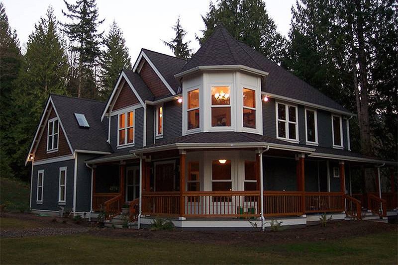 House Plan Design - Front View - 2500 square foot Victorian home