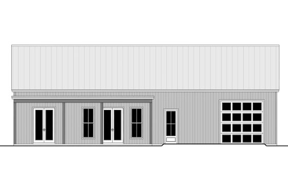Exterior - Rear Elevation for Barndominium House Plan #430-403 - 2 bed, 2 bath