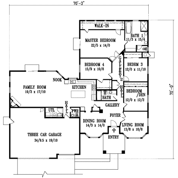 Dream House Plan - Adobe / Southwestern Floor Plan - Main Floor Plan #1-1090