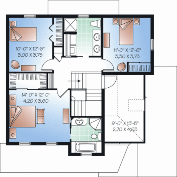 House Plan Design - Country Floor Plan - Upper Floor Plan #23-2233