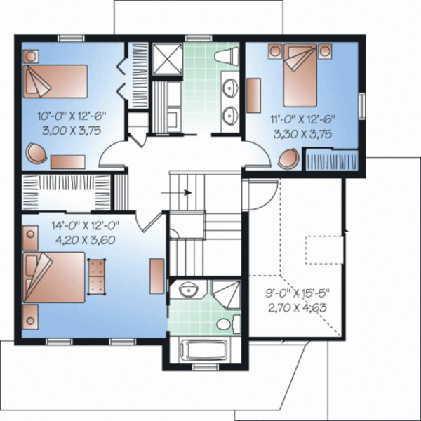 Architectural House Design - Country Floor Plan - Upper Floor Plan #23-2233