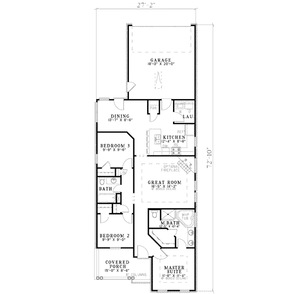 Home Plan - Traditional Floor Plan - Main Floor Plan #17-1100