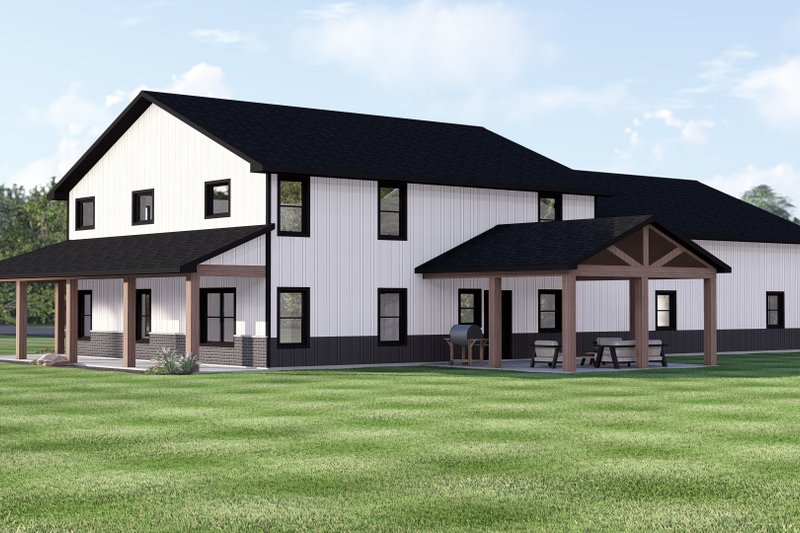 Architectural House Design - Exterior - Rear Elevation 1 for Barndominium House Plan #1064-444 - 2 bed, 2.5 bath