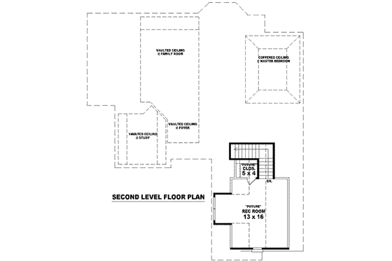 Floor Plan - Upper Floor for European House Plan #81-783 - 2 bed, 2 bath