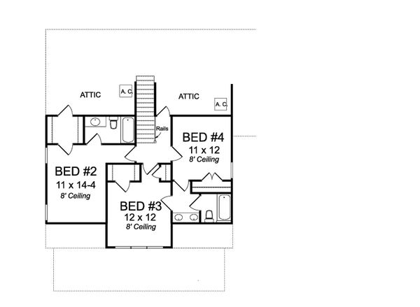 Farmhouse Floor Plan - Upper Floor Plan #513-2186