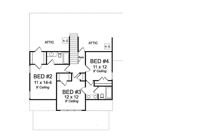 Architectural House Design - Floor Plan - Upper Floor for Farmhouse House Plan #513-2186 - 4 bed, 3.5 bath