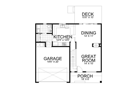 Floor Plan - Main Floor for Contemporary House Plan #112-202 - 4 bed, 2.5 bath
