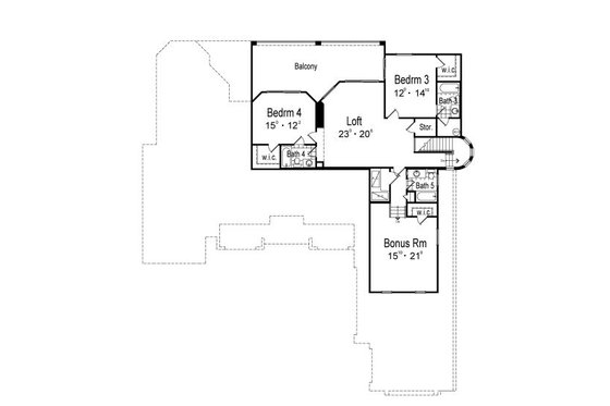 Floor Plan - Upper Floor for European House Plan #417-436 - 5 bed, 5.5 bath