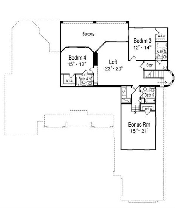 House Plan Design - European Floor Plan - Upper Floor Plan #417-436