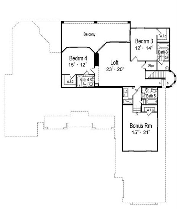 Home Plan - European Floor Plan - Upper Floor Plan #417-436