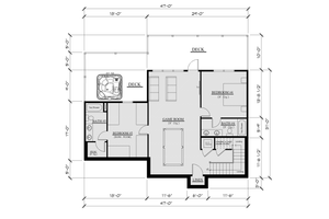 Floor Plan - Lower Floor for Cabin House Plan #123-118 - 5 bed, 5 bath