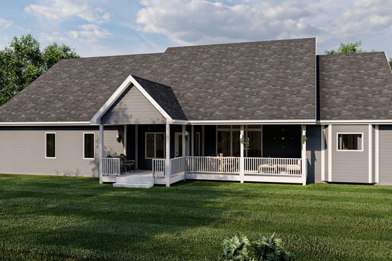 Exterior - Rear Elevation for Cottage House Plan #455-110 - 3 bed, 2.5 bath