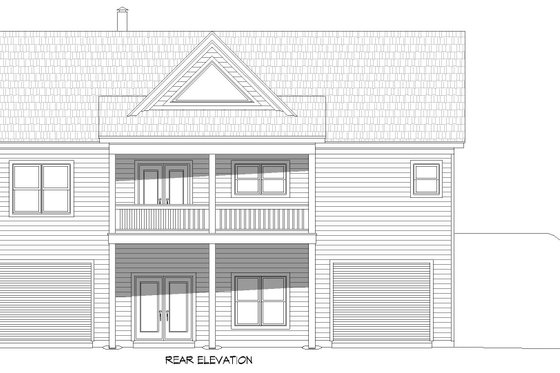 Exterior - Rear Elevation for Ranch House Plan #932-572 - 2 bed, 2 bath