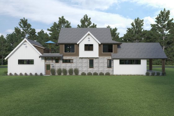 Exterior - Rear Elevation for Farmhouse House Plan #1070-106 - 3 bed, 2.5 bath