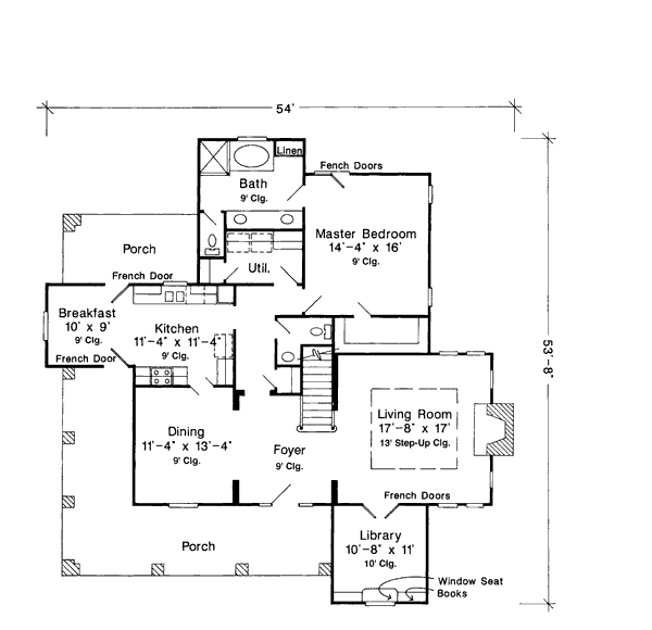 Dream House Plan - Country Floor Plan - Main Floor Plan #410-275