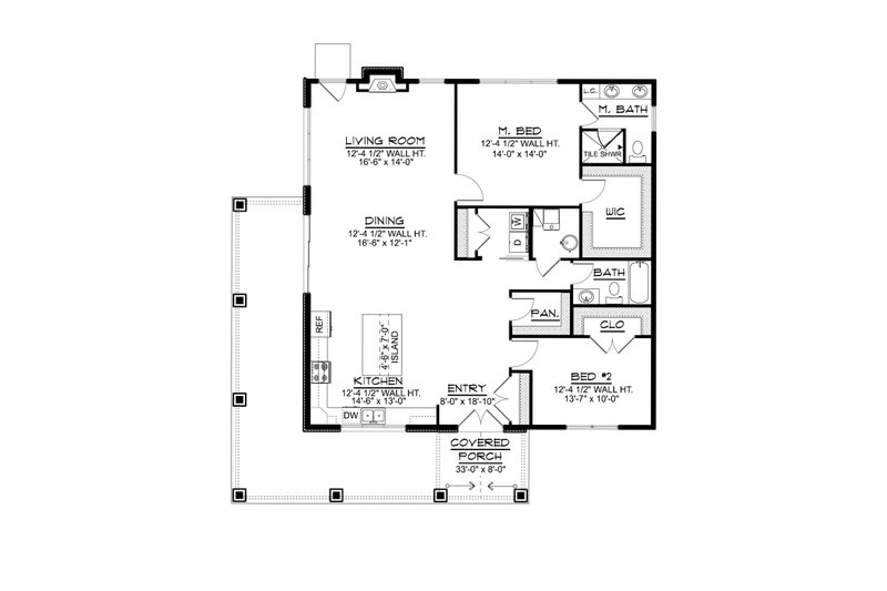 Dream House Plan - Floor Plan - Main Floor for Barndominium House Plan #1064-402 - 2 bed, 1.5 bath