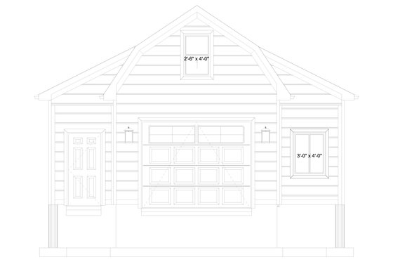 Exterior - Front Elevation 5 for Barndominium House Plan #1060-342, 0 bath