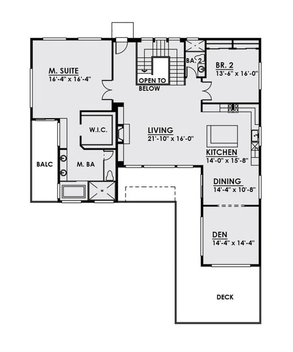 House Design - Contemporary Floor Plan - Upper Floor Plan #1066-24