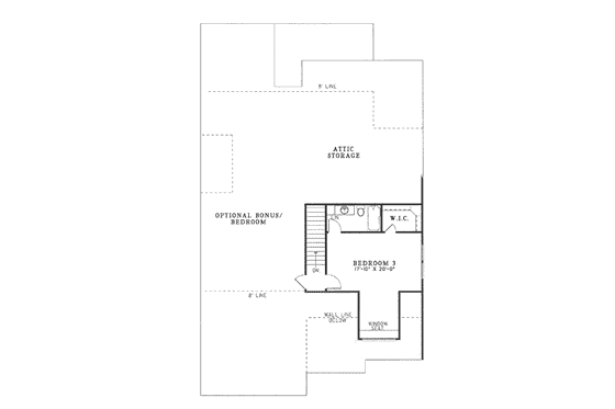 Floor Plan - Upper Floor for Cottage House Plan #17-2065 - 3 bed, 3 bath