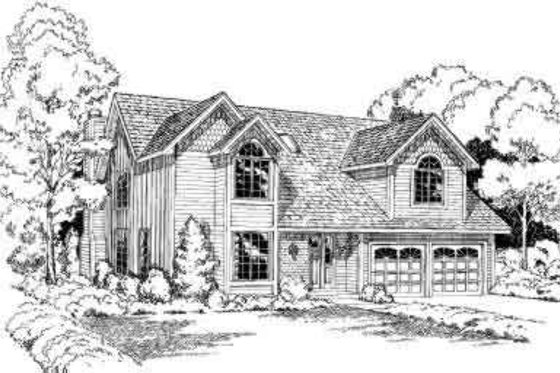 Exterior - Front Elevation for Traditional House Plan #312-319 - 3 bed, 2.5 bath