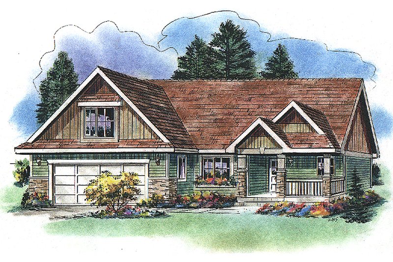 Traditional Style House Plan - 3 Beds 2 Baths 1194 Sq/Ft Plan #18-1054