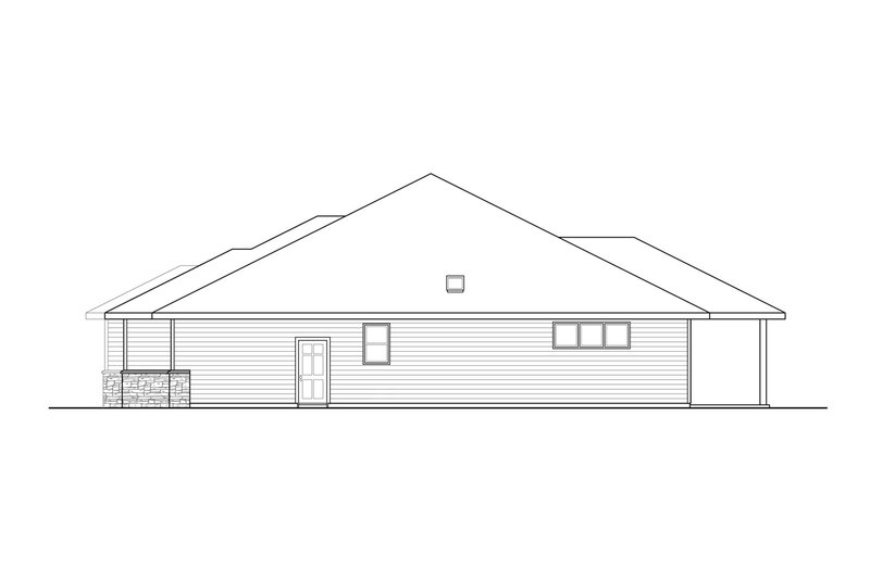 House Design - Exterior - Other Elevation 1 for Prairie House Plan #124-1214 - 3 bed, 2.5 bath