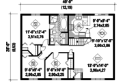 Country Style House Plan - 3 Beds 1 Baths 1120 Sq/Ft Plan #25-4804 