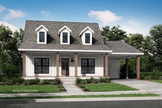 Exterior - Front Elevation 3 for Country House Plan #430-3 - 2 bed, 2 bath