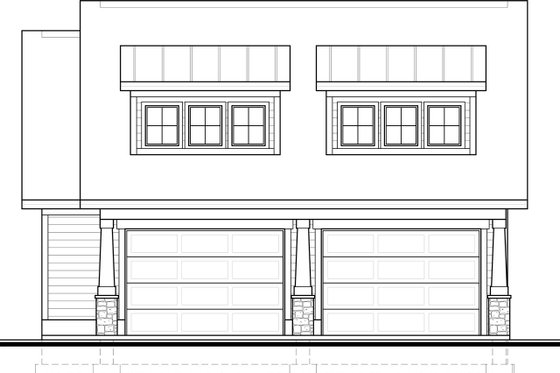 Exterior - Front Elevation 3 for Craftsman House Plan #1073-10 - 2 bed, 1 bath