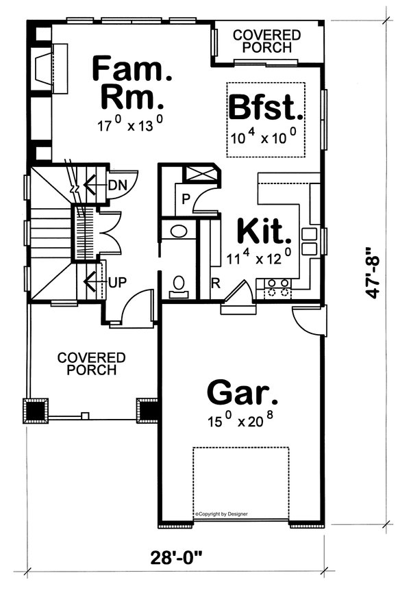 Craftsman Floor Plan - Main Floor Plan #20-2148