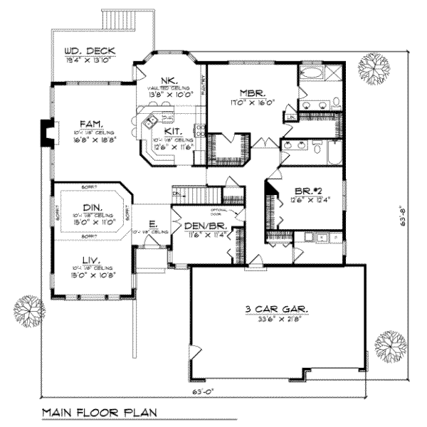 Traditional Floor Plan - Main Floor Plan #70-359