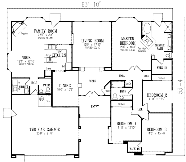 Home Plan - Adobe / Southwestern Floor Plan - Main Floor Plan #1-550