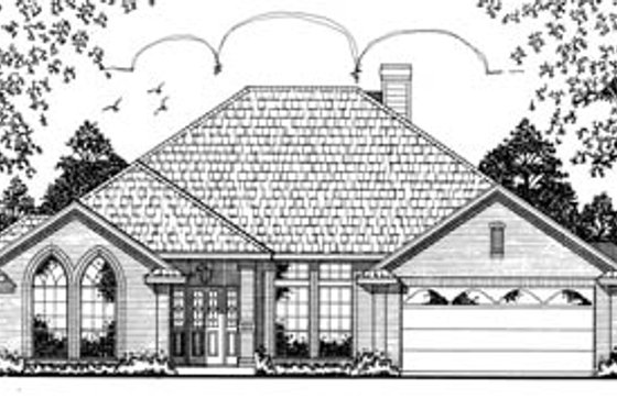 Exterior - Front Elevation for Traditional House Plan #42-141 - 3 bed, 2 bath